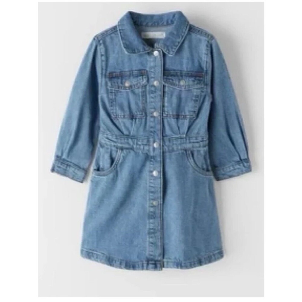 Zara kids Denim Button-Front Shirt Dress in Light Blue